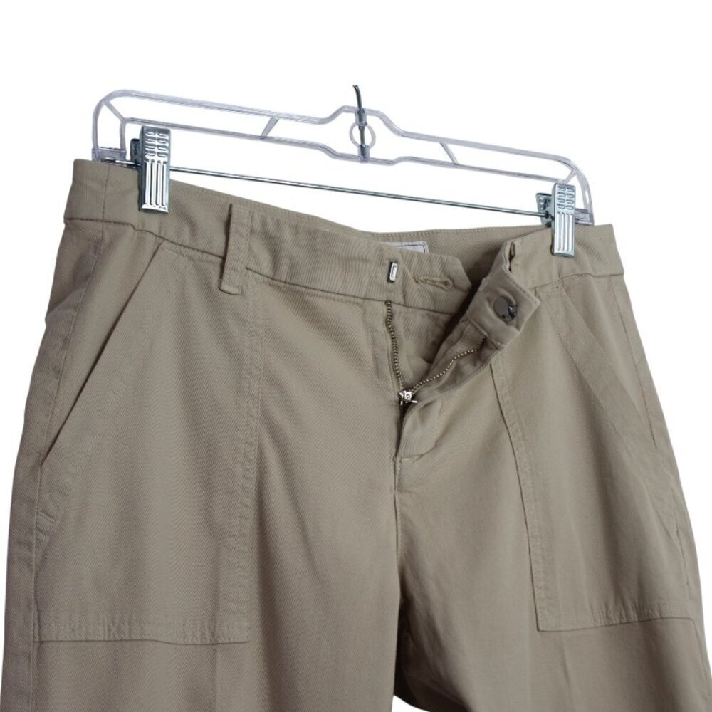 Frank & Eileen Ankle Pants in Italian Peached Tan Khaki Twill Cotton Size 6 - Picture 3 of 9